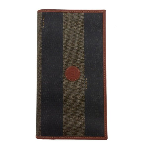 Authentic FENDI length wallet pecan beige PVC �~ leather Auth used - Picture 1 of 9